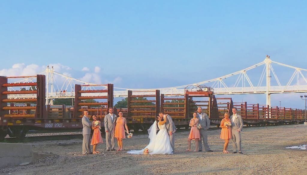 Footbridge Wedding Party