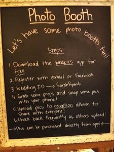 Chalkboard photo booth guest instructions